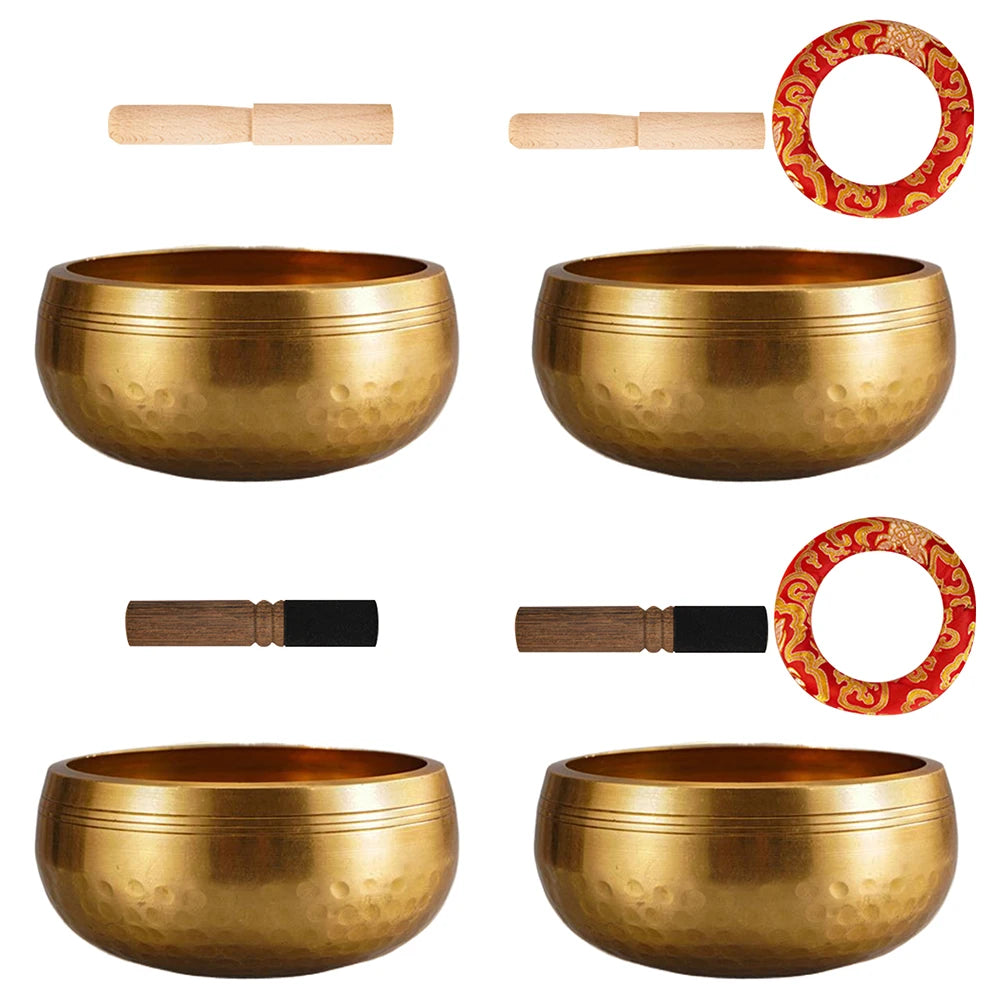 Tibetan Singing Bowl Set Meditation Singing Bowl Yoga Meditation Chanting Bowl for Yoga Chakra Healing Mindfulness Stress Relief