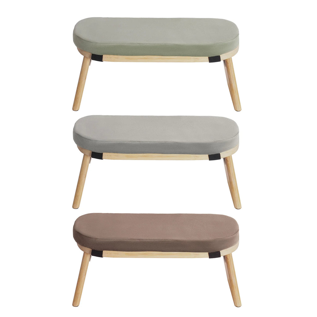 Bymaocar Meditation Bench, Foldable& Ergonomic Meditation Stool, Foldable Kneeling Meditation Bench  Coffee/Gray/Green Color