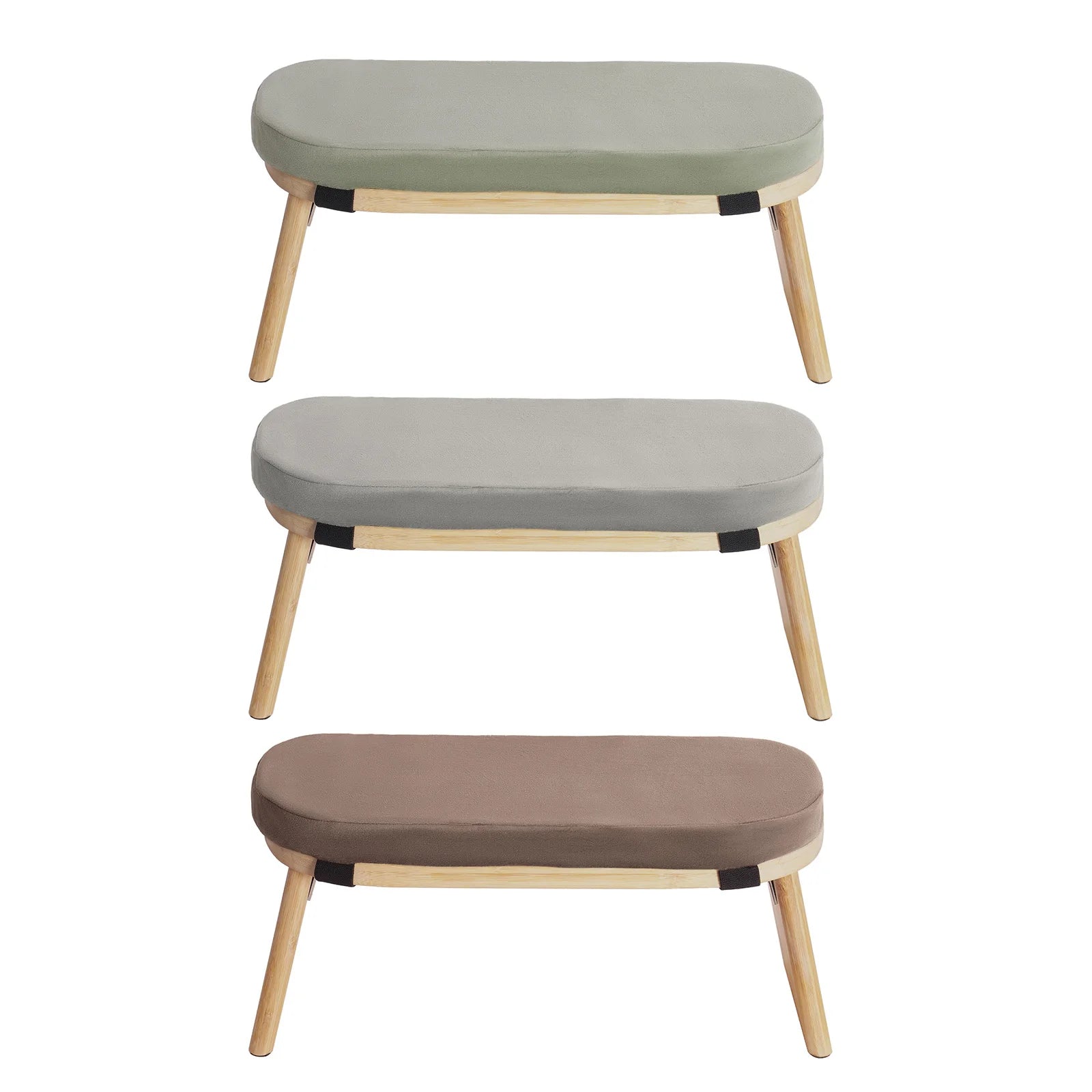 Bymaocar Meditation Bench, Foldable& Ergonomic Meditation Stool, Foldable Kneeling Meditation Bench  Coffee/Gray/Green Color