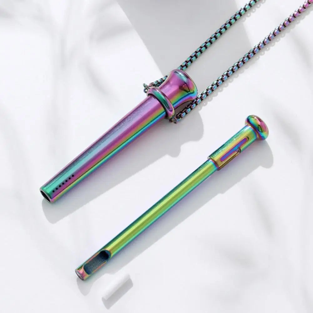 Mindfulness Breathing Necklace For Stress Relief Meditation Pendant For Anxiety Relief Yoga Ritual Stainless Steel Jewelry Gift