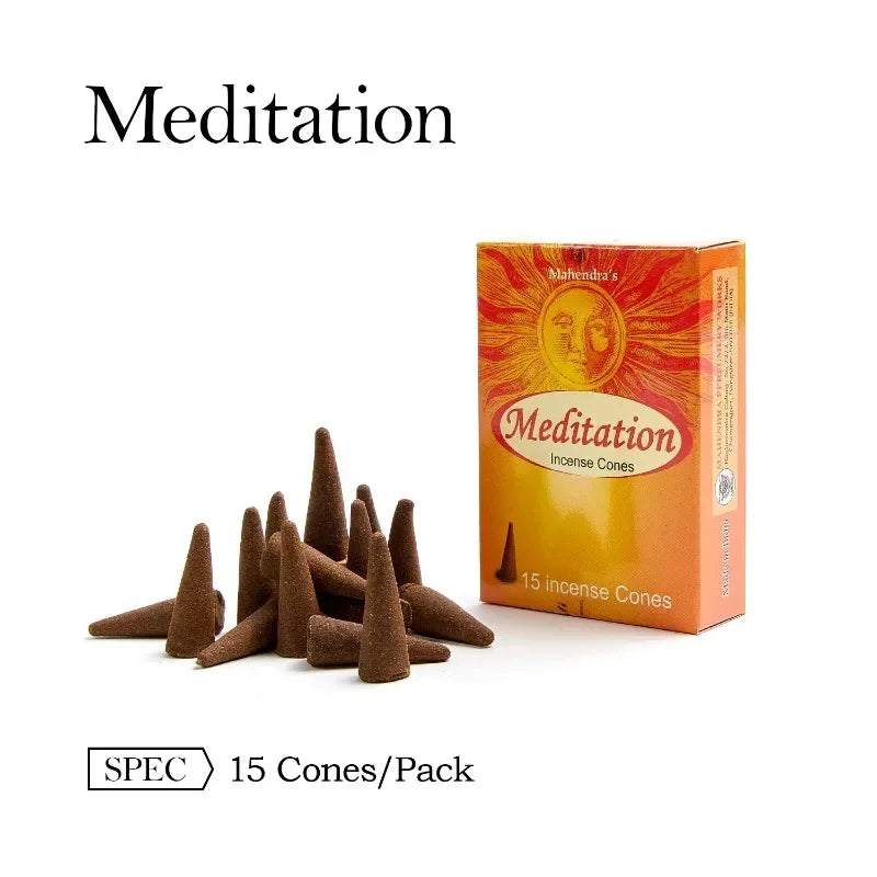 Mahendra Incense Cones Sandalwood Lavender Vanilla Meditation Staberry Jasmine Cones Tower Aromatherapy for Air Purification