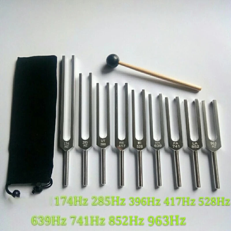 Healing Tuning Fork Full Set Meditation Tuning Forks Spiritual Relaxation Yoga Forks Diapason Mindfulness Percussion Instruments