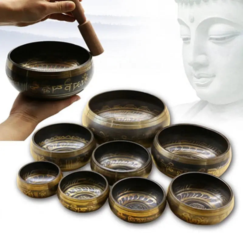 Yoga Healing Meditation Musical Instruments Tibetan Brass Mantras Singing Bowls Various Sizes TBC976