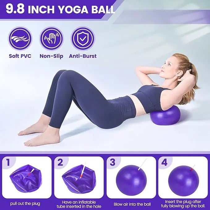 13 PCS Pilates Ball Set Resistance Bands & More Perfect and Equipment for Home Workouts Pilates Ring for Home Pilates Equipment