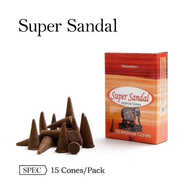 Mahendra Incense Cones Sandalwood Lavender Vanilla Meditation Staberry Jasmine Cones Tower Aromatherapy for Air Purification