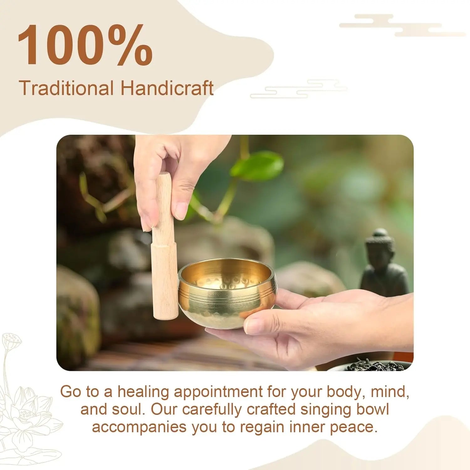 Singing Bowl Set Meditation Bowl Handmade, Wellness Spaces & Yoga Therapy Tools Stress Relief Instruments