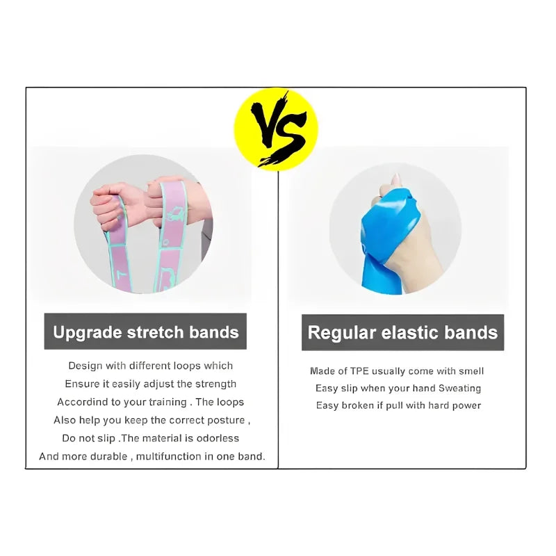 Resistance Band Yoga Auxiliary Stretching Belt Elastic Bands for Latin Training Pilates Loop Dance Fitness Tension Stretch Band