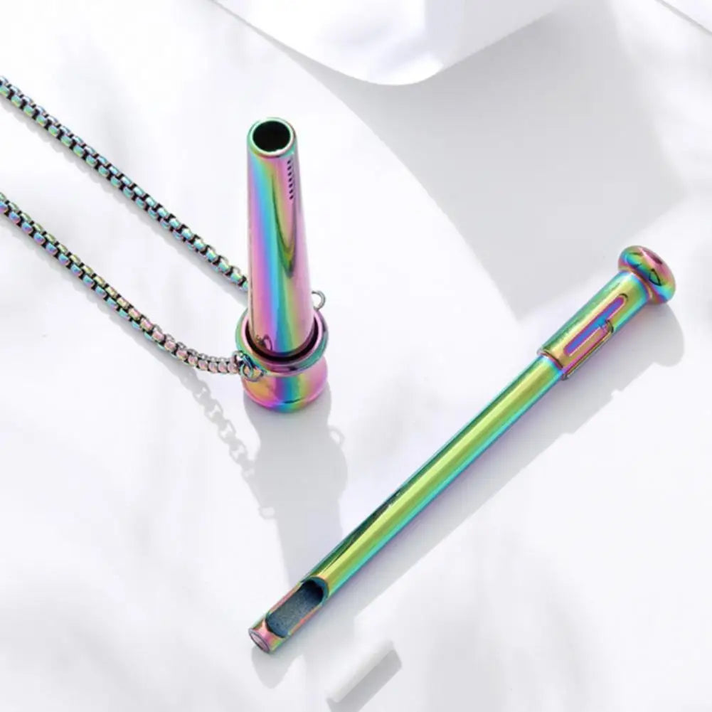 Mindfulness Breathing Necklace For Stress Relief Meditation Pendant For Anxiety Relief Yoga Ritual Stainless Steel Jewelry Gift