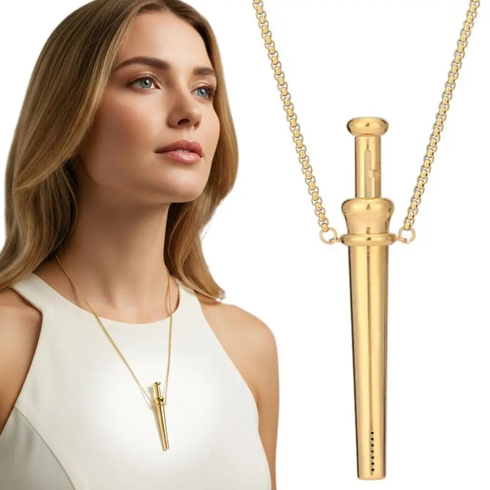 Mindfulness Breathing Necklace For Stress Relief Meditation Pendant For Anxiety Relief Yoga Ritual Stainless Steel Jewelry Gift