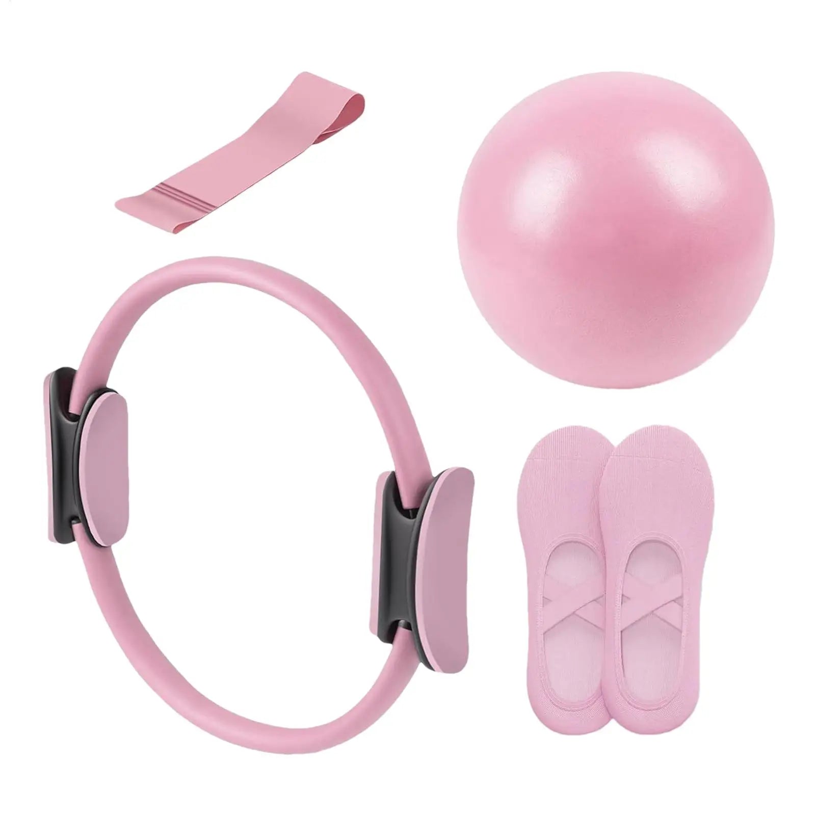 Pilates Ball and Ring Set Toning Pilates Ring Resistance Band Workout Portable Exercise Tool for Pregnancy Postpartum Travel