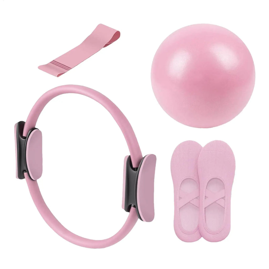Pilates Ball and Ring Set Toning Pilates Ring Resistance Band Workout Portable Exercise Tool for Pregnancy Postpartum Travel