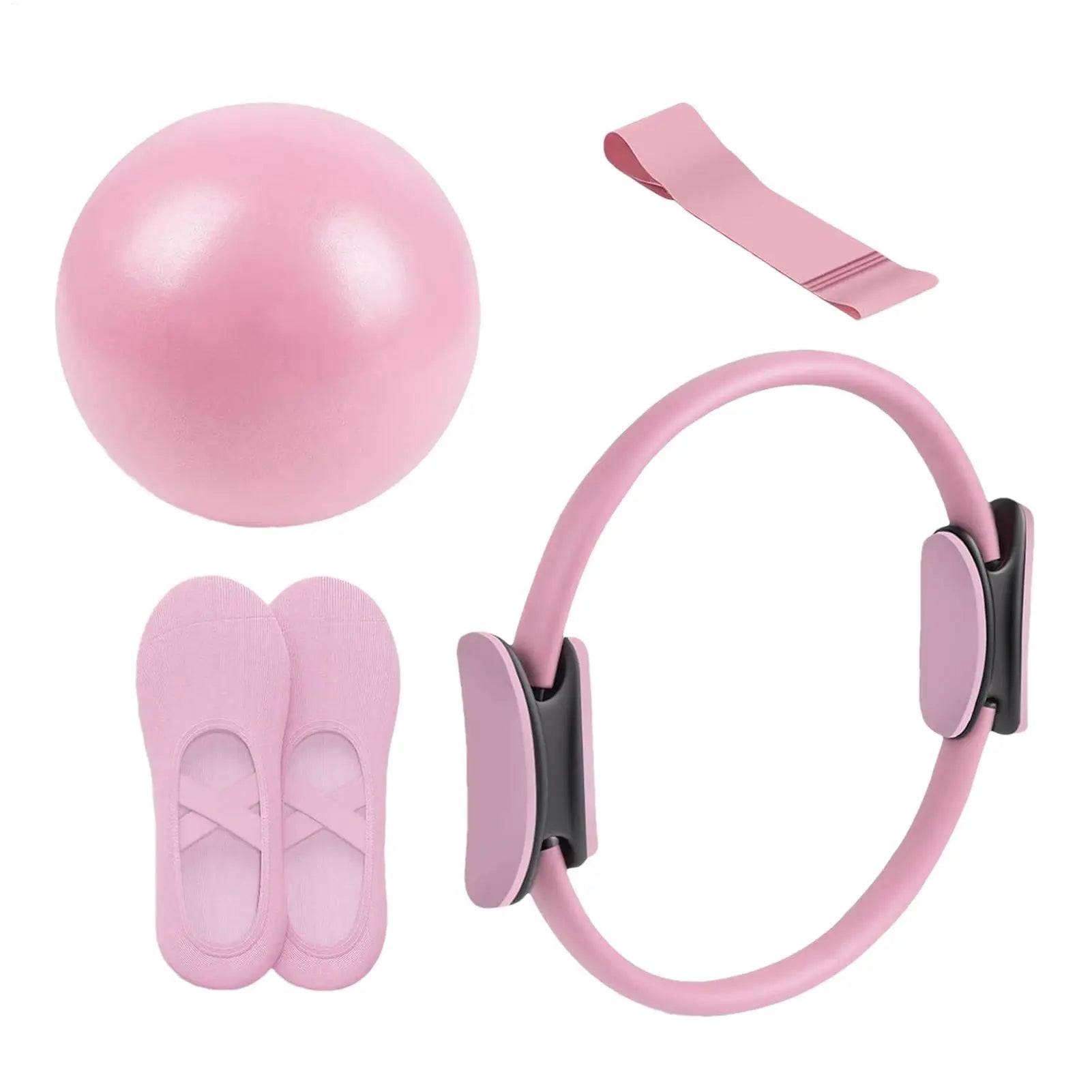 Pilates Ball and Ring Set Toning Pilates Ring Resistance Band Workout Portable Exercise Tool for Pregnancy Postpartum Travel