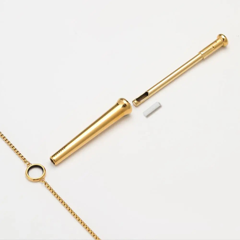 Mindfulness Breathing Necklace For Stress Relief Meditation Pendant For Anxiety Relief Yoga Ritual Stainless Steel Jewelry Gift