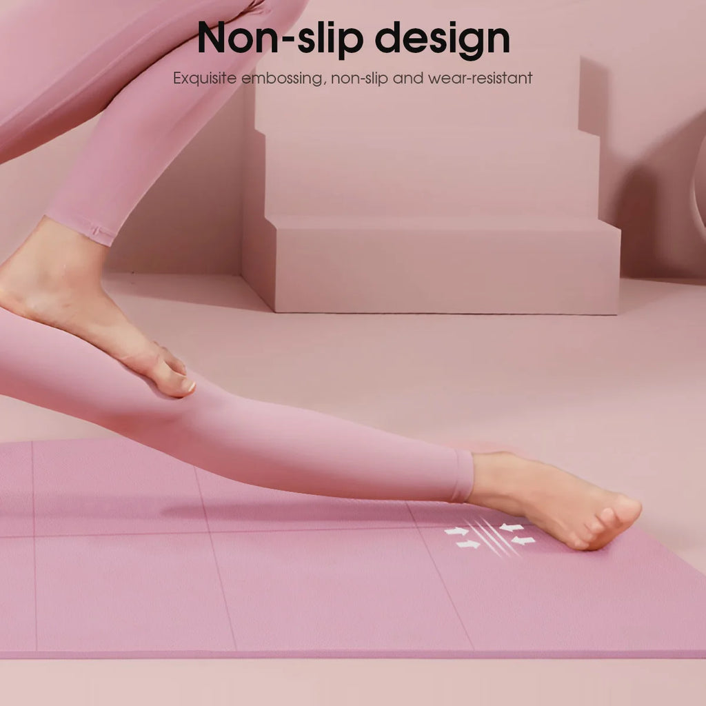 Yoga Mat Pilates Fitness Mat 3/4/6mm Thicknes Non Slip Yoga Cushion Travel Fitness Exercise Pad for Women Home Gym Floor Workout