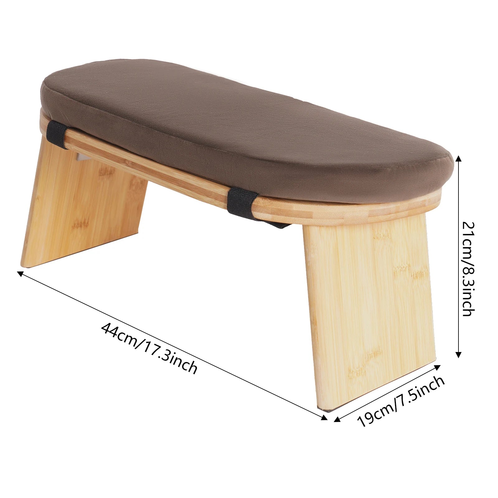 Bymaocar Meditation Bench, Foldable& Ergonomic Meditation Stool, Foldable Kneeling Meditation Bench  Coffee/Gray/Green Color