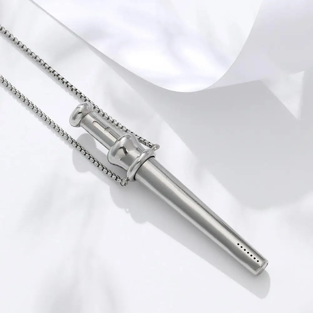 Mindfulness Breathing Necklace For Stress Relief Meditation Pendant For Anxiety Relief Yoga Ritual Stainless Steel Jewelry Gift