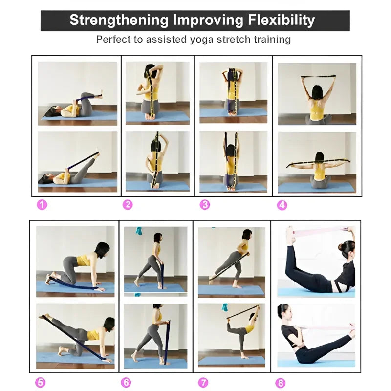 Resistance Band Yoga Auxiliary Stretching Belt Elastic Bands for Latin Training Pilates Loop Dance Fitness Tension Stretch Band