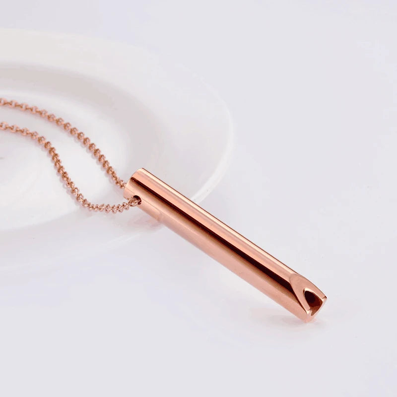 528Hz Meditation Whistle Breathing Decompression Whistles Stainless Steel Mindfulness Pendant Sound Healing Musical Instruments