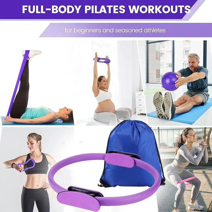 13 PCS Pilates Ball Set Resistance Bands & More Perfect and Equipment for Home Workouts Pilates Ring for Home Pilates Equipment