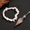 2pcs Spiritual Pendulum+Stone Bracelet Meditation Set, Used for Therapy, Chakra, Balance Meditation, Acupuncture Divination