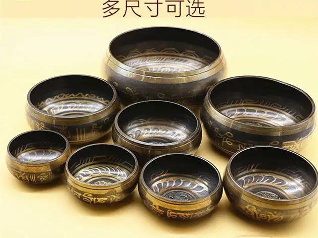 Yoga Healing Meditation Musical Instruments Tibetan Brass Mantras Singing Bowls Various Sizes TBC976