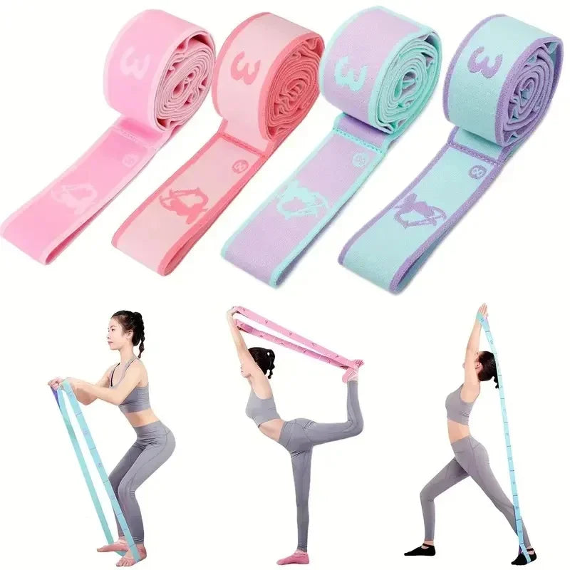 Resistance Band Yoga Auxiliary Stretching Belt Elastic Bands for Latin Training Pilates Loop Dance Fitness Tension Stretch Band