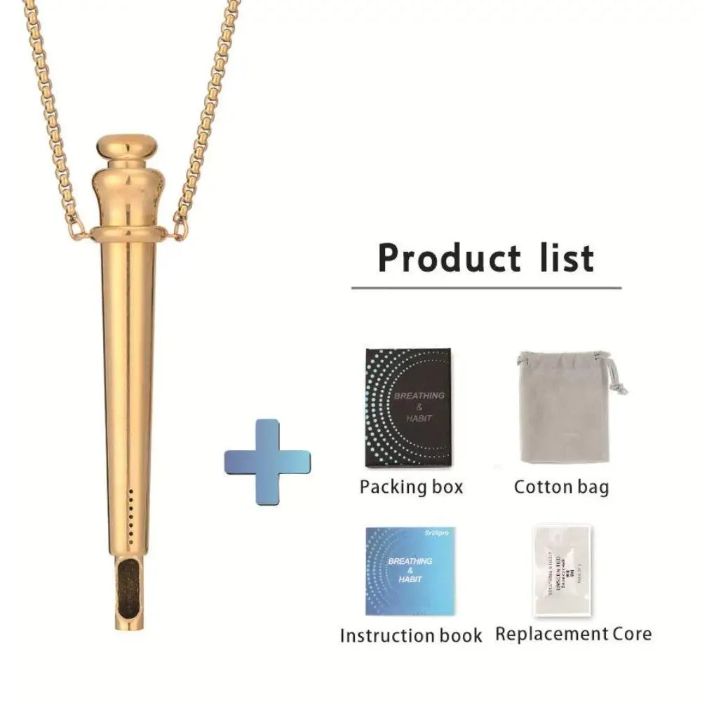Mindfulness Breathing Necklace For Stress Relief Meditation Pendant For Anxiety Relief Yoga Ritual Stainless Steel Jewelry Gift