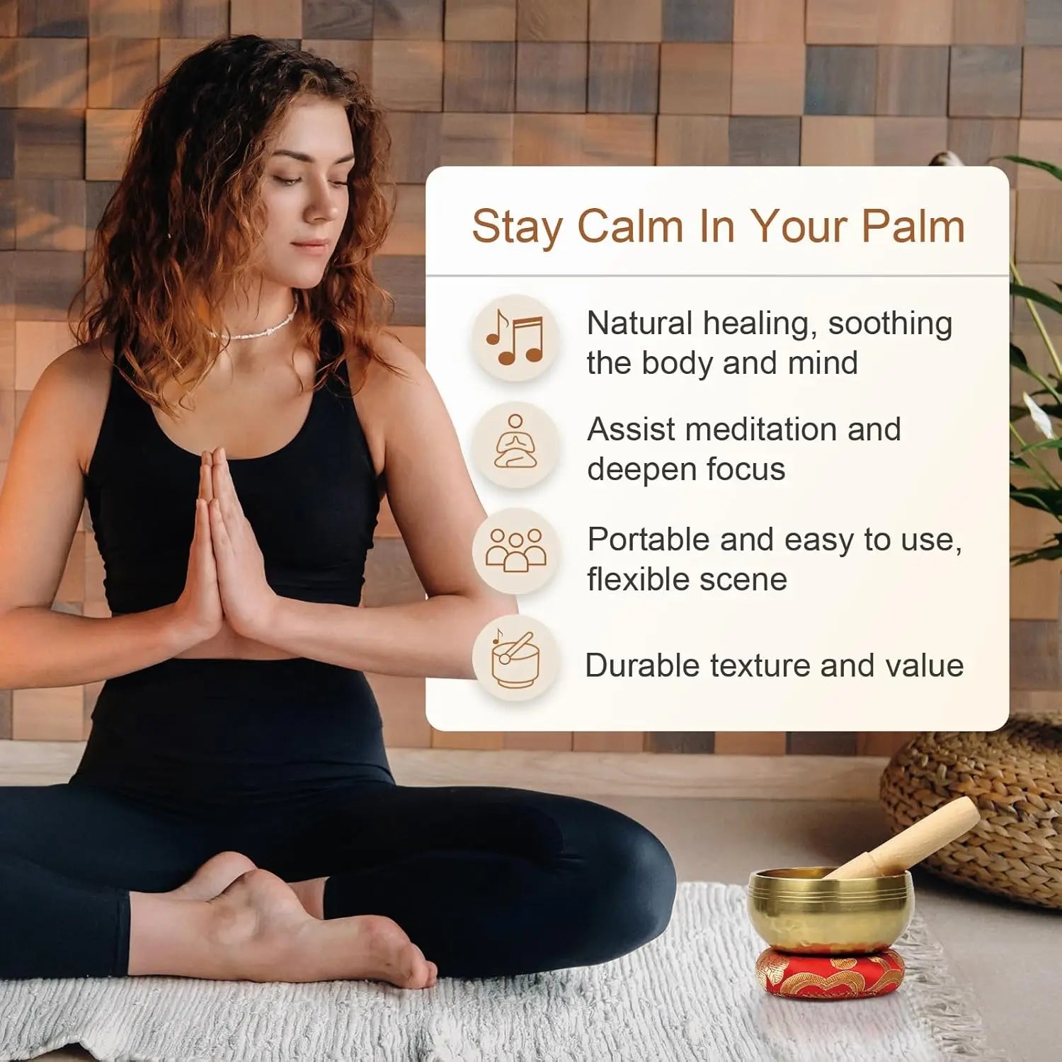 Singing Bowl Set Meditation Bowl Handmade, Wellness Spaces & Yoga Therapy Tools Stress Relief Instruments